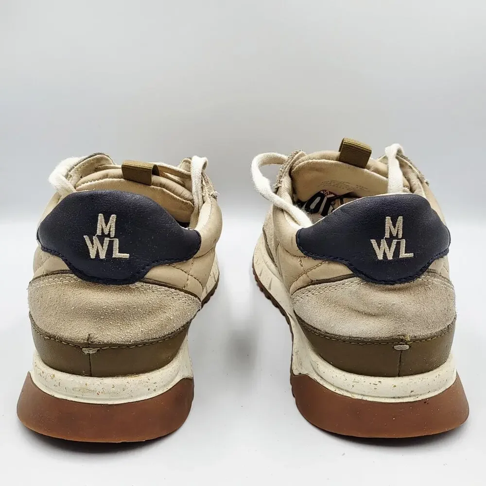 Madewell Kickoff Trainer Unisex Size W-6.5 M-5 Quilted Beige Tan Suede Sneakers